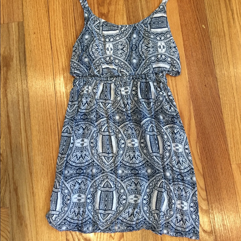 Blue patterned dress